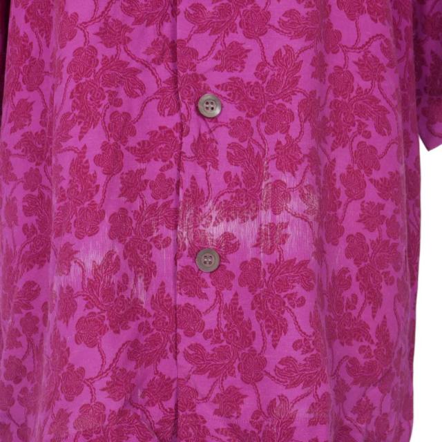 【中古】ドリスヴァンノッテン DRIES VAN NOTEN 花柄 オープンカラーシャツ 開襟 半袖 Mサイズ パープル 紫_3