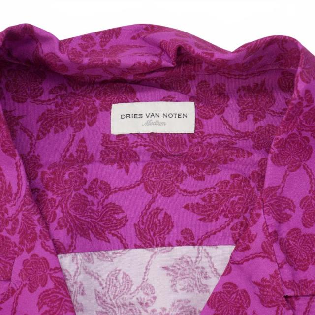 【中古】ドリスヴァンノッテン DRIES VAN NOTEN 花柄 オープンカラーシャツ 開襟 半袖 Mサイズ パープル 紫_6