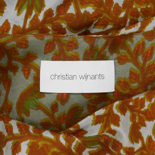 【中古】クリスチャン ワイナンツ christian wijnants 総柄 ノースリーブワンピース ドレープ 34 マルチカラー
