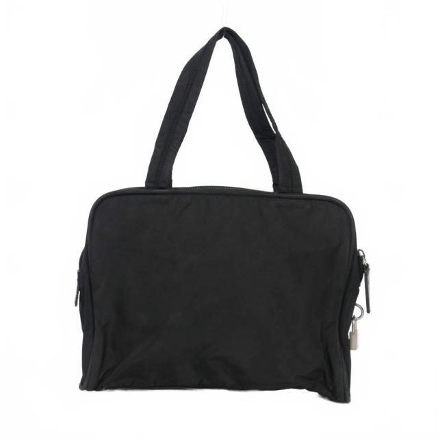 【中古】プラダ PRADA 三角プレート テスート ハンドバッグ スクエア ブラック 黒 レディース_1