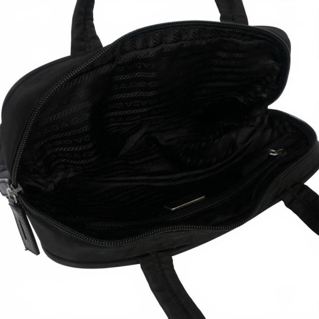 【中古】プラダ PRADA 三角プレート テスート ハンドバッグ スクエア ブラック 黒 レディース_5
