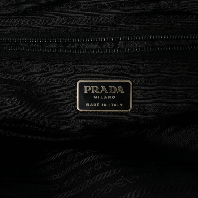 【中古】プラダ PRADA 三角プレート テスート ハンドバッグ スクエア ブラック 黒 レディース_6