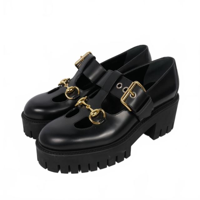 中古】グッチ GUCCI ホースビット ストラップ レザー ローファー 中古】グッチ GUCCI ホースビット ストラップ レザー ローファー
