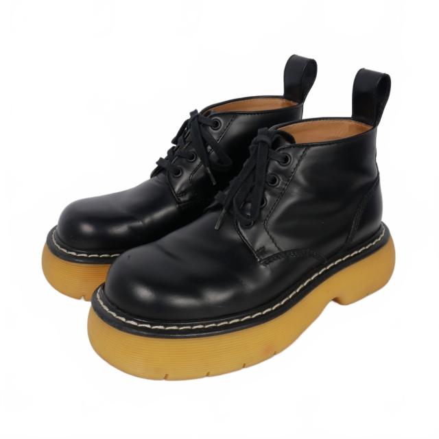【中古】ボッテガヴェネタ BOTTEGA VENETA 23AW Bounce Ankle Boot レースアップブーツ サイズ36 ブラック 黒