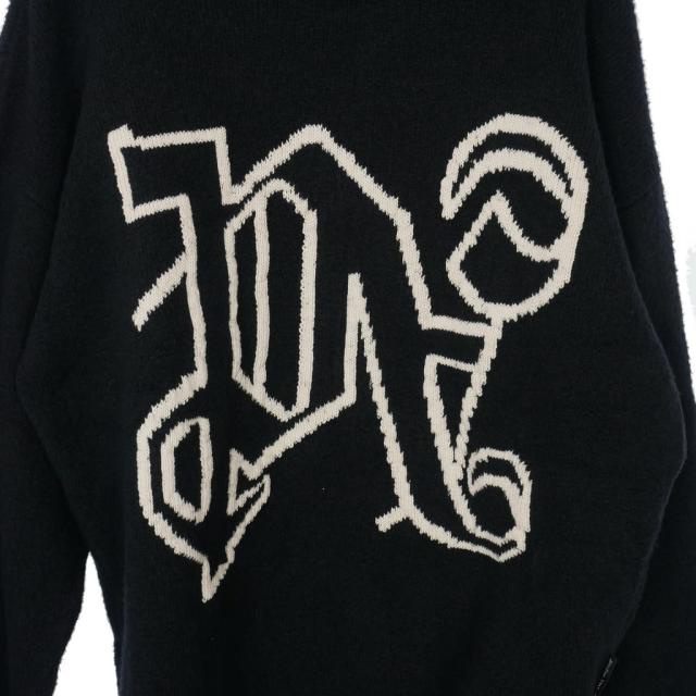 【中古】未使用品 パームエンジェルス PALM ANGELS 24AW ニット セーター 長袖 Lサイズ ブラック 黒 メンズ_2