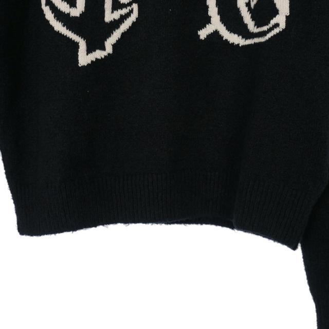 【中古】未使用品 パームエンジェルス PALM ANGELS 24AW ニット セーター 長袖 Lサイズ ブラック 黒 メンズ_3