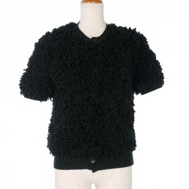 【中古】コムデギャルソン COMME des GARCONS カーディガン 半袖 フリンジ S 黒 GI-N011 AD2011 レディース
