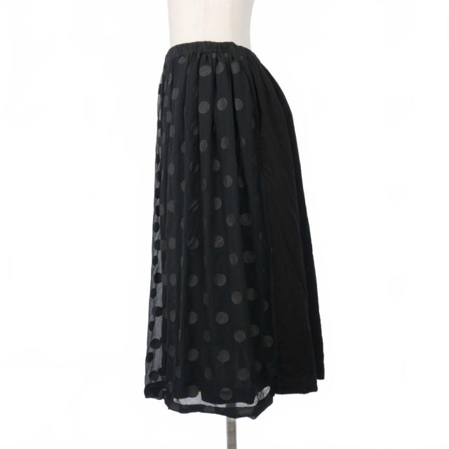 【中古】トリココムデギャルソン tricot COMME des GARCONS フレアスカート ドット ブラック 黒 レディース_3