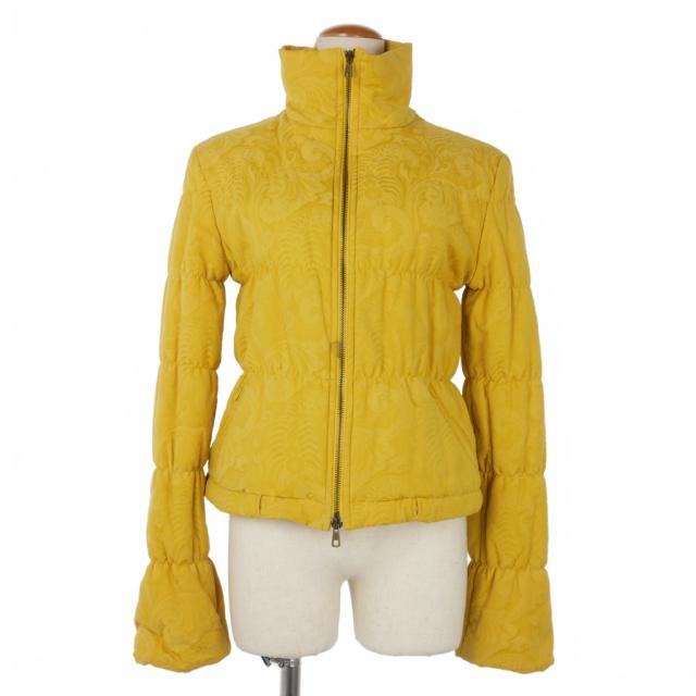 【中古】ヴァレンティノ ヴァレンチノ  VALENTINO ハイネック ジャガード ブルゾン ジャケット 中綿 IT40 黄色