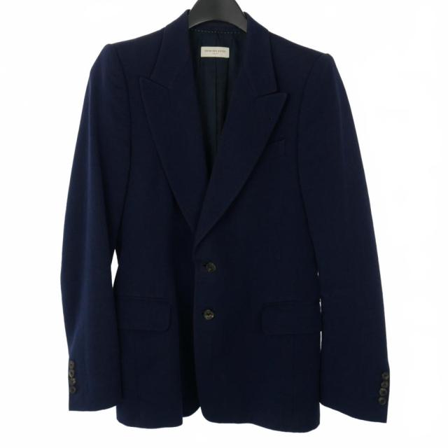 【中古】ドリスヴァンノッテン DRIES VAN NOTEN ジャガードジャケット 長袖 46 ネイビー 紺 国内正規 メンズ