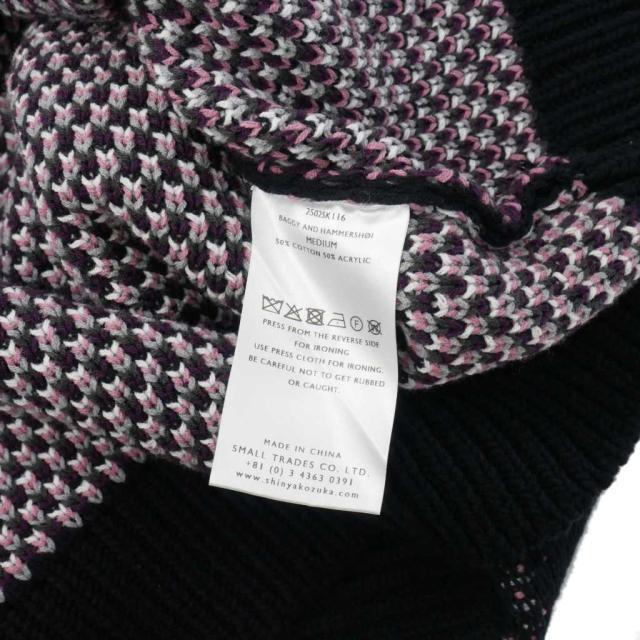 【中古】シンヤコズカ SHINYA KOZUKA 25AW Baggy And Hammershoi グラフィックニット セーター 長袖 M ブラック 黒_5
