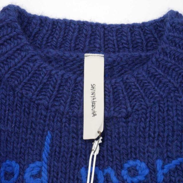 【中古】未使用品 シンヤコズカ SHINYA KOZUKA 25AW MORNING SPECIAL グラフィックニット セーター 長袖 M ブルー 青_4