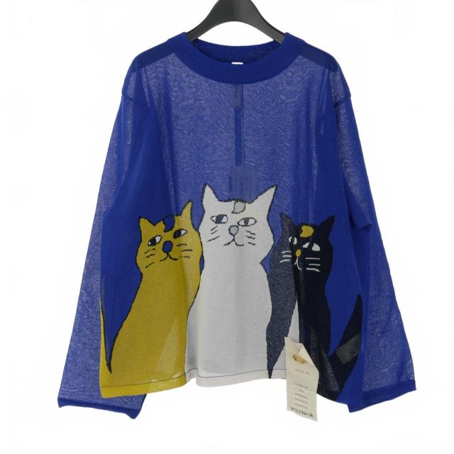 【中古】未使用品 シンヤコズカ SHINYA KOZUKA 25SS AN INITIAL JUMPER ニット セーター 長袖 M ブルー 青 メンズ