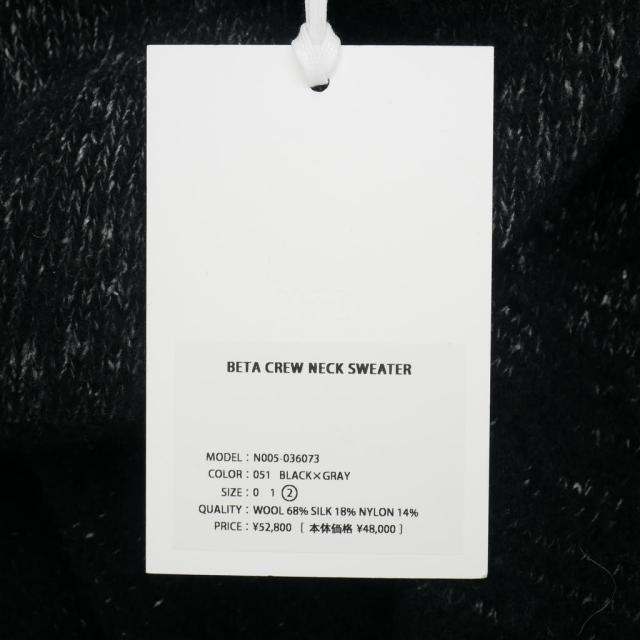 【中古】未使用品 エヌティーエヌ NTN 25AW BETA CREW NECK SWEATER ベータ セーター ニット 2 ブラック メンズ_7