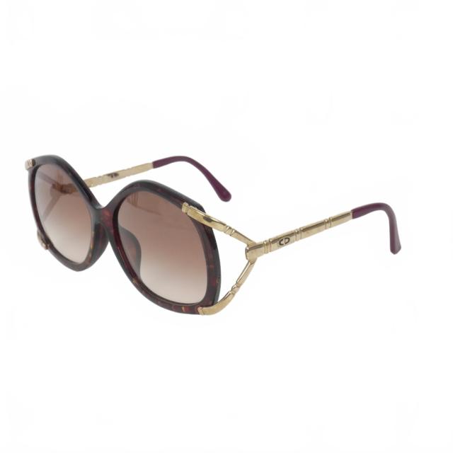 【中古】クリスチャンディオール Christian Dior ヴィンテージ 70s〜80s サングラス ゴールド金具 べっ甲柄 パープル_1