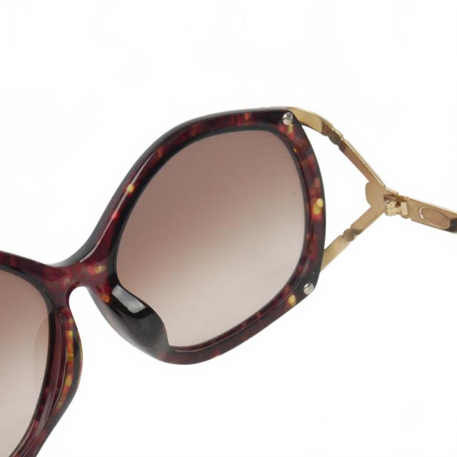 【中古】クリスチャンディオール Christian Dior ヴィンテージ 70s〜80s サングラス ゴールド金具 べっ甲柄 パープル_6