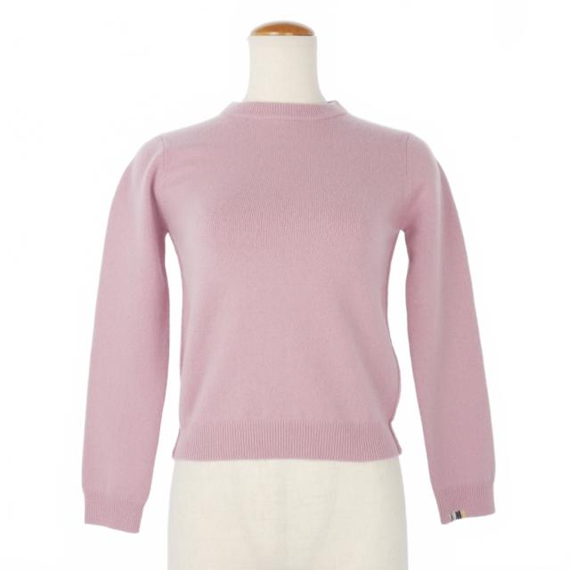 【中古】未使用品 エクストリームカシミヤ extreme cashmere クルーネック ニット セーター 長袖 ピンク レディース