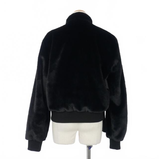 【中古】オープンワイワイ OPEN YY フリース アップリケ ブルゾン ジャケット L 黒 ブラック レディース