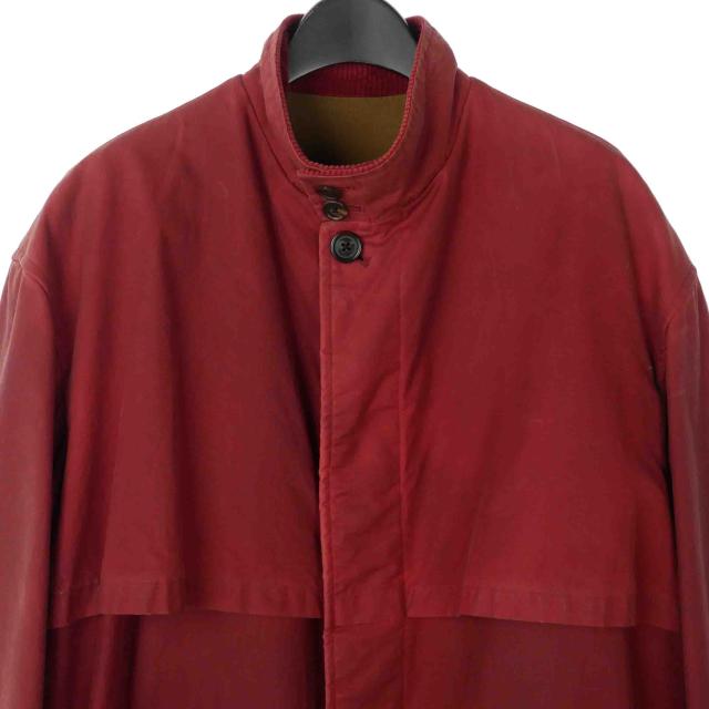 【中古】ワイズフォーメン Y's for men 95AW オイルドコート コットン ジャケット セミロング L 赤 レッド ME-C01-006_1