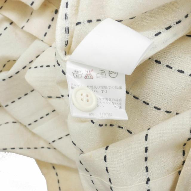 【中古】イッセイミヤケ ISSEY MIYAKE 95SS バンドカラー ストライプシャツ シルク ステッチ ホワイト 白 ME51-FJ207 メンズ_8