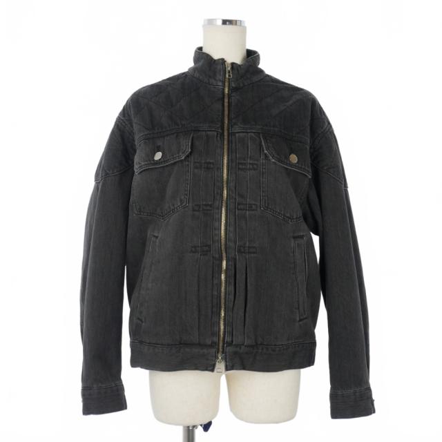 【中古】ベルパー BELPER 24AW キルティング デニムジャケット ジップアップ ブルゾン F 黒 ブラック 2117-1324