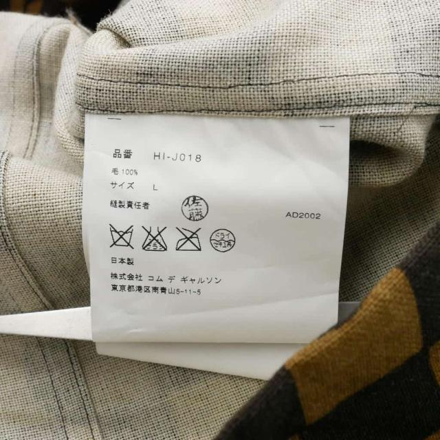 【中古】未使用品 コムデギャルソンオム COMME des GARCONS 03SS 田中オム 市松柄 ドット柄 総柄 ウールジャケット L 茶_8