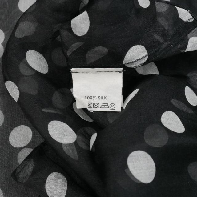 【中古】ドリスヴァンノッテン DRIES VAN NOTEN シアーブラウス シャツ シルク ドット 五分袖 サイズ40 黒 白