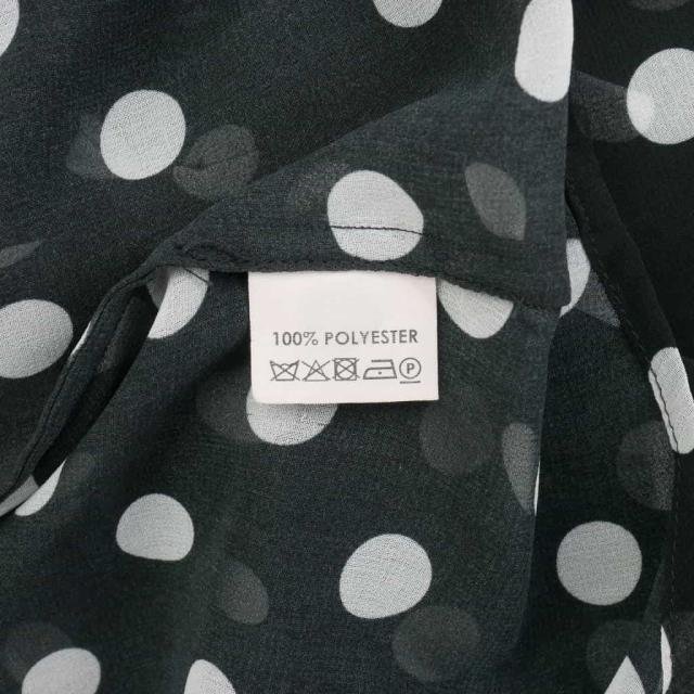 【中古】ドリスヴァンノッテン DRIES VAN NOTEN シアーブラウス スキッパー シャツ ドット 半袖 36 黒 白