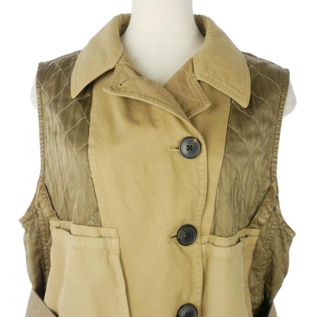【中古】ドリスヴァンノッテン 15AW ドッキング キルティング ノースリーブトレンチコート ロングジレ ベスト L_1