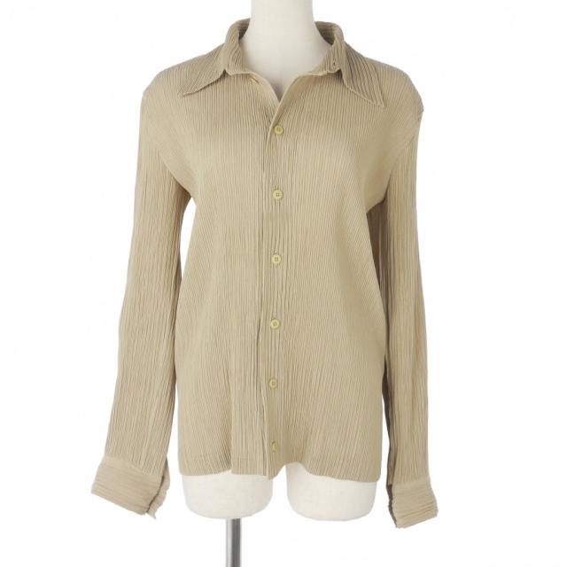 中古】イッセイミヤケ ISSEY MIYAKE プリーツ シャツ ブラウス 長袖