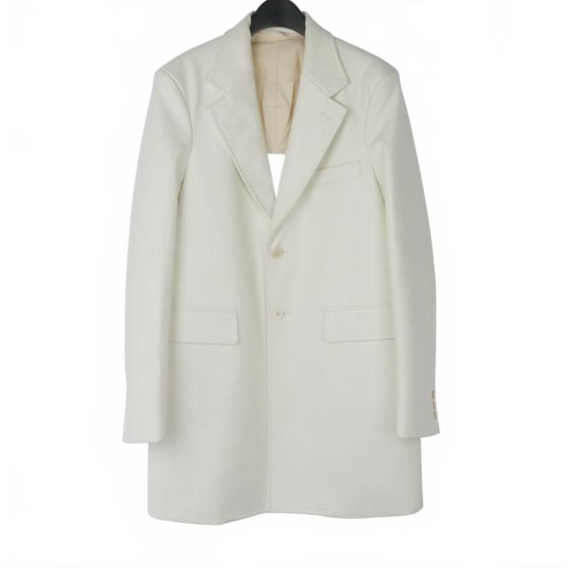 【中古】コムデギャルソンオムプリュス 18AW ホワイトショック期 フェイクレザー ジャケット コート S 白