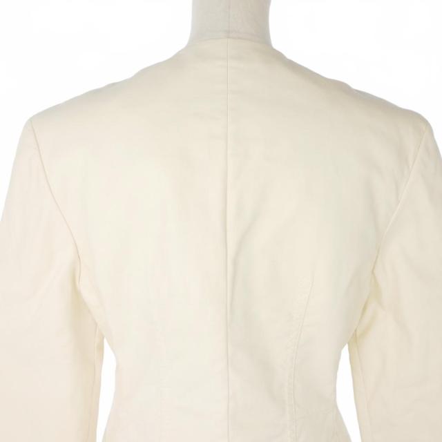 【中古】ジルサンダー JIL SANDER ノーカラーコットンコート ショート丈 丸首 34 白 ホワイト JSPS190125 レディース_5