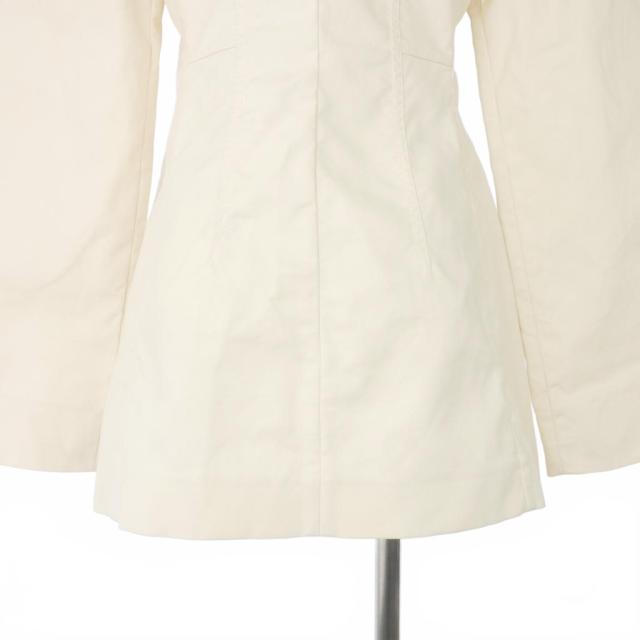 【中古】ジルサンダー JIL SANDER ノーカラーコットンコート ショート丈 丸首 34 白 ホワイト JSPS190125 レディース_6