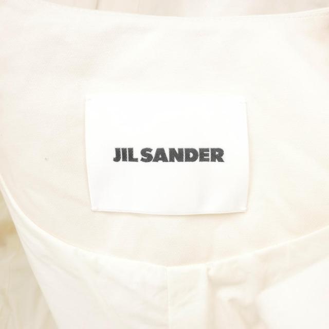 【中古】ジルサンダー JIL SANDER ノーカラーコットンコート ショート丈 丸首 34 白 ホワイト JSPS190125 レディース_7