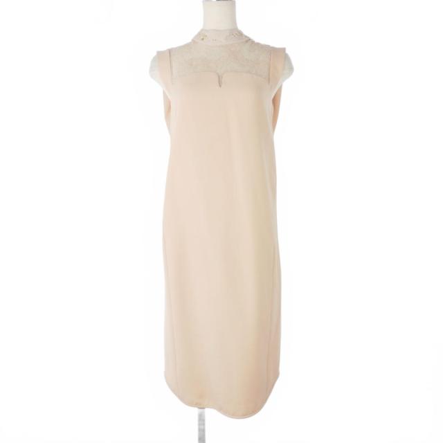 【中古】マメクロゴウチ  Mame Kurogouchi 20SS Embroidery Collar Sleeveless Dress レースワンピース 1 ベージュ