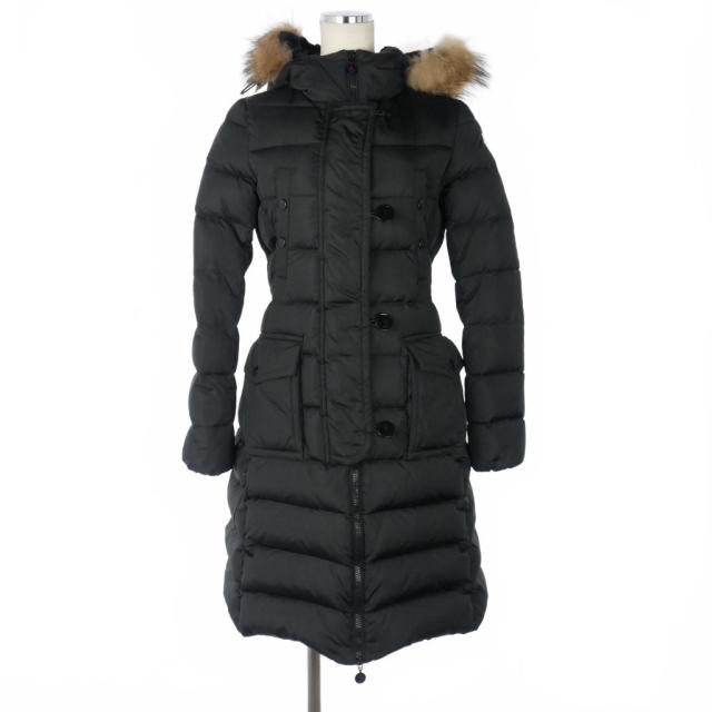 【中古】モンクレール MONCLER ダウンコート ロング ジェノブリエ GENEVRIER ナイロン 00サイズ ブラック 黒