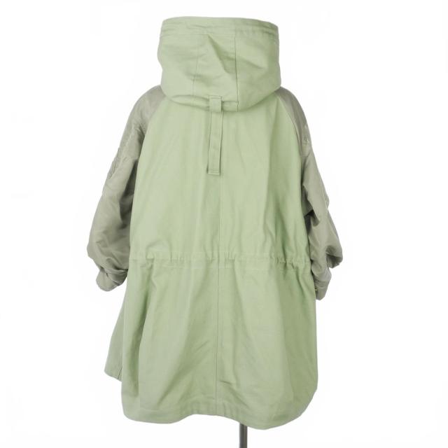 【中古】サカイ sacai 24SS カーハート Carhartt ダック×ナイロンツイルコート 七分袖 サイズ1 カーキ グリーン_4