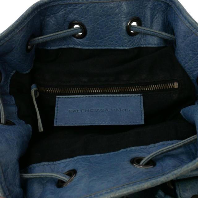 【中古】バレンシアガ BALENCIAGA クラシック ミニポンポン レザー ハンドバッグ ショルダーバッグ 青 ブルー_5