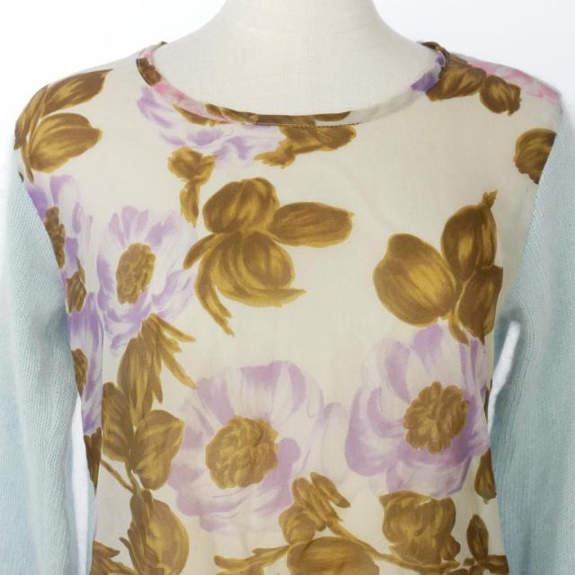 【中古】トリココムデギャルソン tricot COMME des GARCONS AD1995 ドッキング ニット セーター シアー 花柄 長袖_1