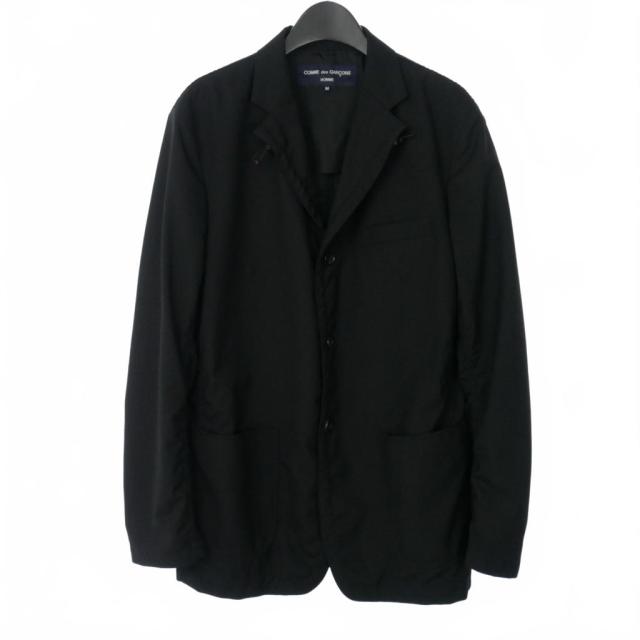 【中古】コムデギャルソンオム COMME des GARCONS HOMME シャーリング テーラードジャケット ブレザー ウール 無地 M