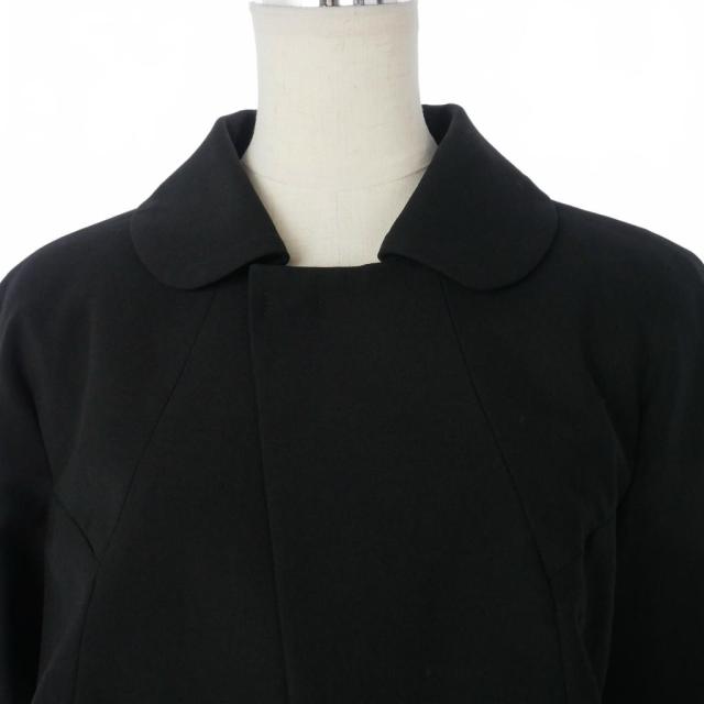 【中古】コムデギャルソン COMME des GARCONS 丸襟 クロップドジャケット 短丈 ショート 無地 Mサイズ 黒 ブラック_1
