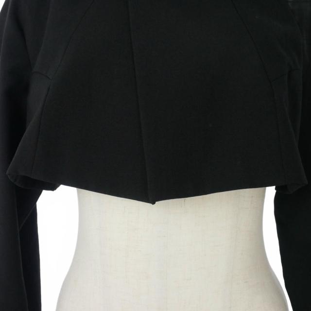 【中古】コムデギャルソン COMME des GARCONS 丸襟 クロップドジャケット 短丈 ショート 無地 Mサイズ 黒 ブラック_2
