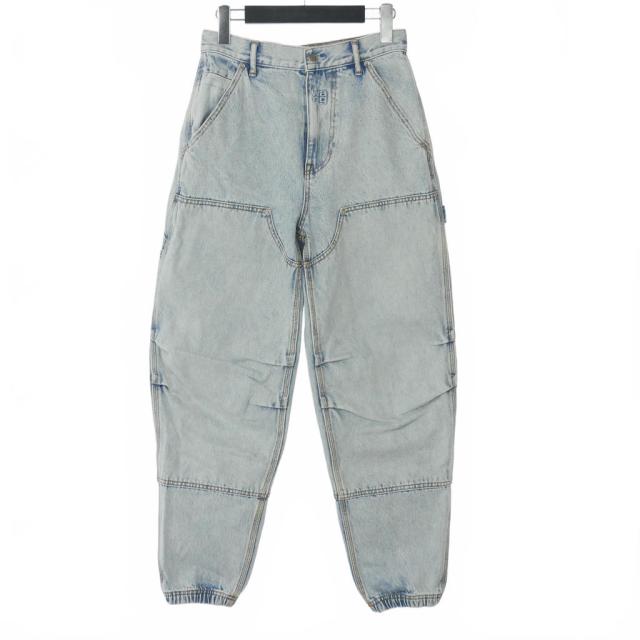 【中古】アレキサンダーワン ALEXANDER WANG 22SS ダブルフロント カーペンタージーンズ デニムワイド カーゴパンツ