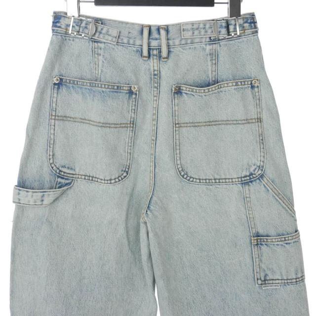 【中古】アレキサンダーワン ALEXANDER WANG 22SS ダブルフロント カーペンタージーンズ デニムワイド カーゴパンツ_4