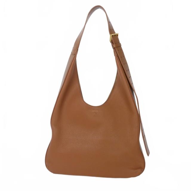 【中古】アニオナ AGNONA レザー ワンショルダーバッグ ハンドバッグ 茶 ブラウン レディース