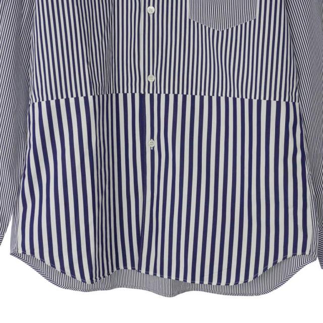【中古】コムデギャルソンシャツ COMME des GARCONS SHIRT マルチストライプ シャツ 長袖 コットン M 青 ブルー_2