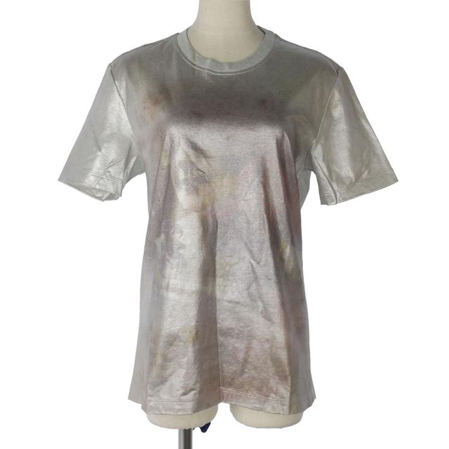 【中古】メゾンマルジェラ Maison Margiela 14AW メタリック モナリザ プリント Tシャツ カットソー 半袖 XS シルバー