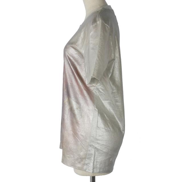 【中古】メゾンマルジェラ Maison Margiela 14AW メタリック モナリザ プリント Tシャツ カットソー 半袖 XS シルバー_3