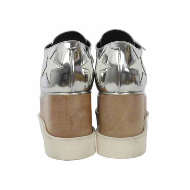 【中古】ステラマッカートニー STELLA McCARTNEY エリス スター プラットフォーム シューズ ローファー 38.5 シルバー レディース_5