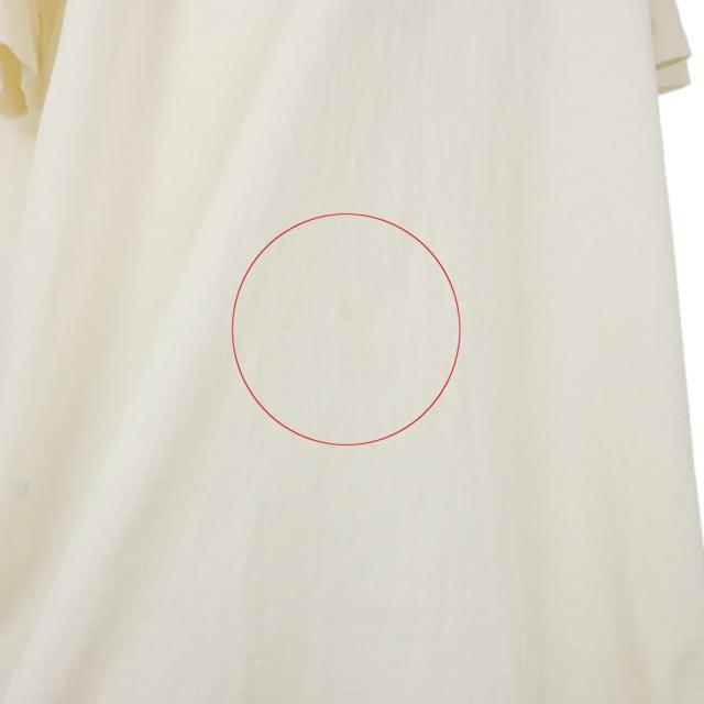【中古】メゾンマルジェラ MM6 エイズプリント Tシャツ カットソー オーバーサイズ 半袖 Sサイズ オフホワイト 白_3